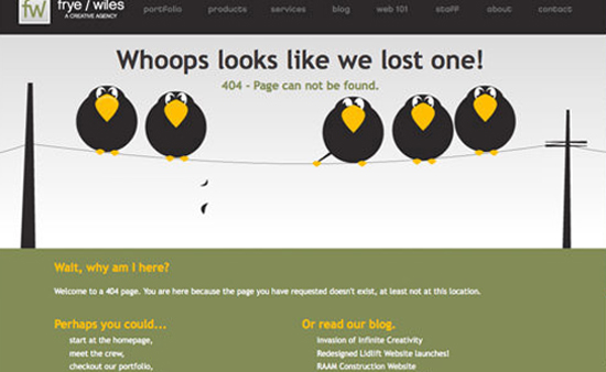 thiết kế đầy sáng tạo cho trang 404 